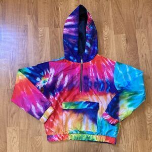Tie-Dye Wind Breaker Hoodie by Forever 21 Girls Size: 13/14